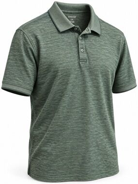 Haggar Green Short Sleeve Polo Golf Mens Shirt Performance Sz L